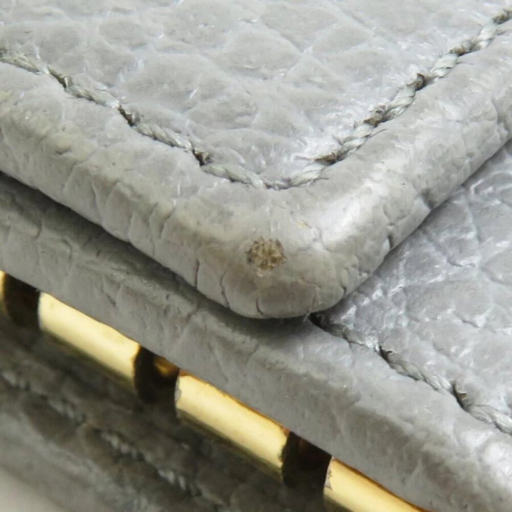 Auth GUCCI GG Marmont Key Case Gray/Gold Leather - Picture 6 of 8